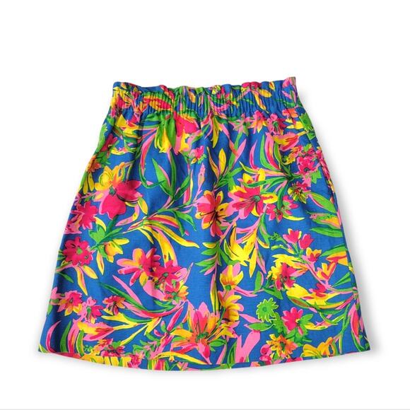 J. Crew Floral Printed Linen Sidewalk Mini Skirt 0 - Picture 1 of 6